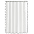 Waterproof Shower Curtain Thick Boho Wavy Edge With Rustproof Hooks - White
