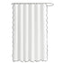 Waterproof Shower Curtain Thick Boho Wavy Edge With Rustproof Hooks - White