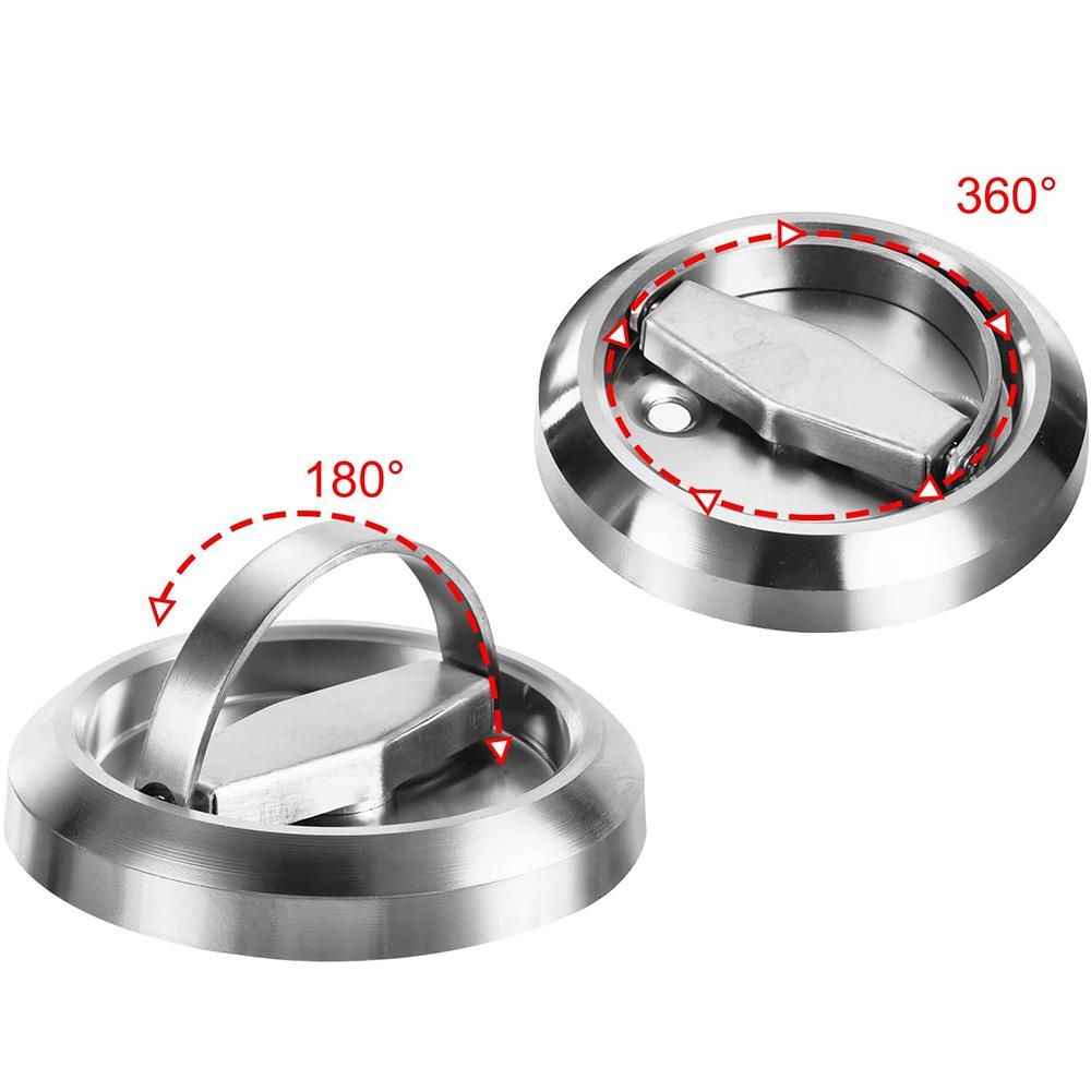 Hidden Door Lock Invisible Latch Double Sided Privacy Lock for Bedroom Bathroom Stainless Steel - Silver