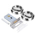 Hidden Door Lock Invisible Latch Double Sided Privacy Lock for Bedroom Bathroom Stainless Steel - Silver