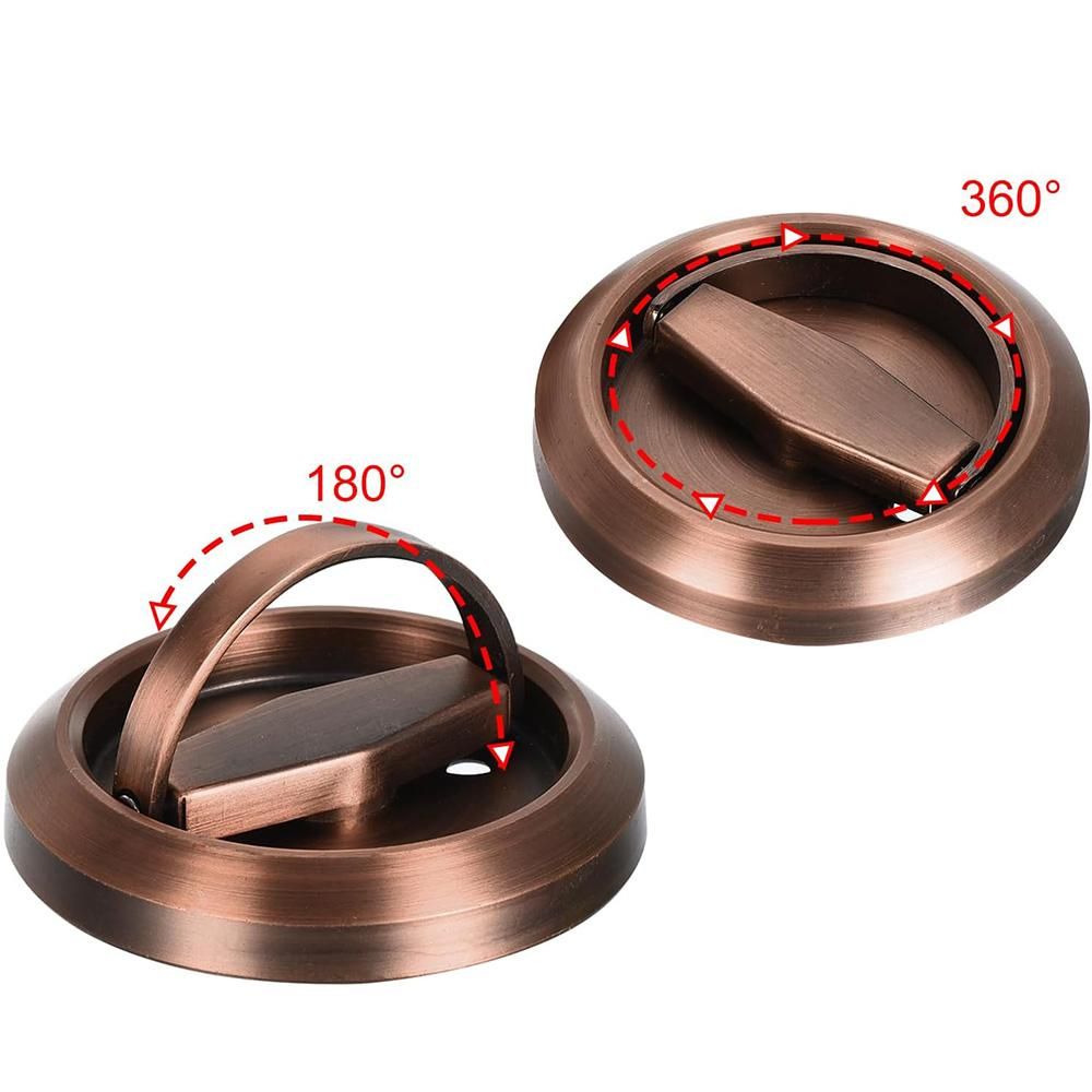 Hidden Door Lock Invisible Latch Double Sided Privacy Lock for Bedroom Bathroom Stainless Steel - Red Bronze
