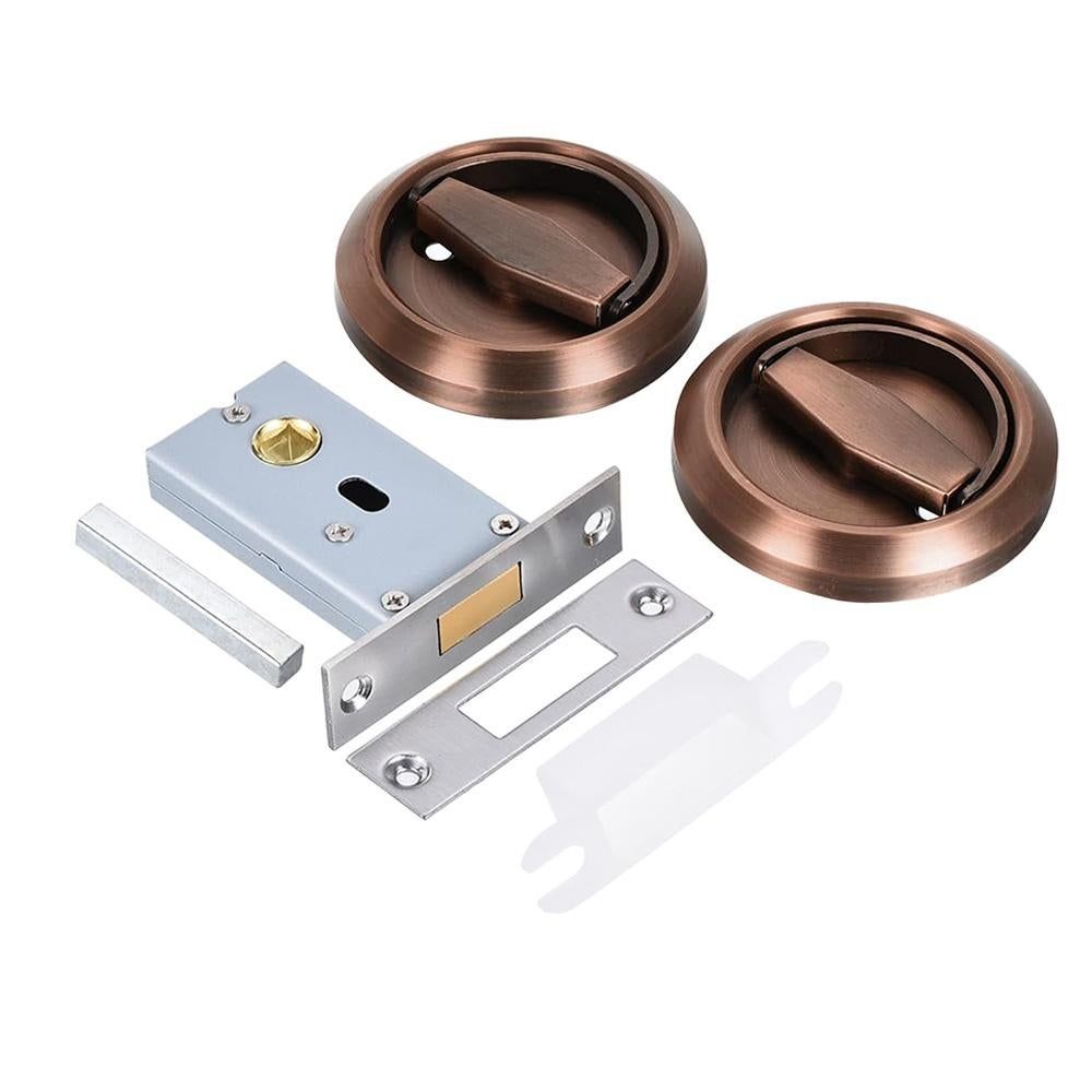 Hidden Door Lock Invisible Latch Double Sided Privacy Lock for Bedroom Bathroom Stainless Steel - Red Bronze