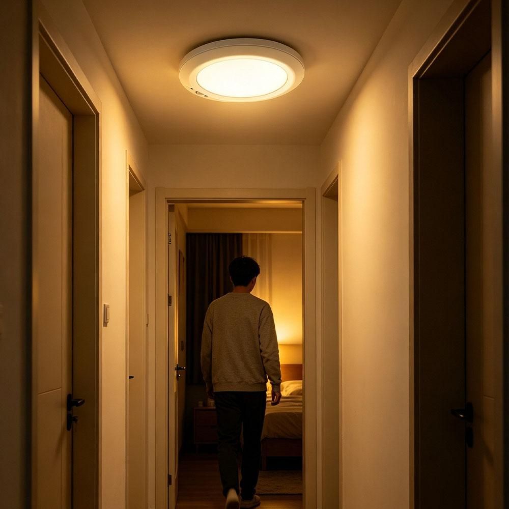 Rechargeable Motion Sensor RGB Ceiling Light with Remote - 5000mAh Lithium Battery