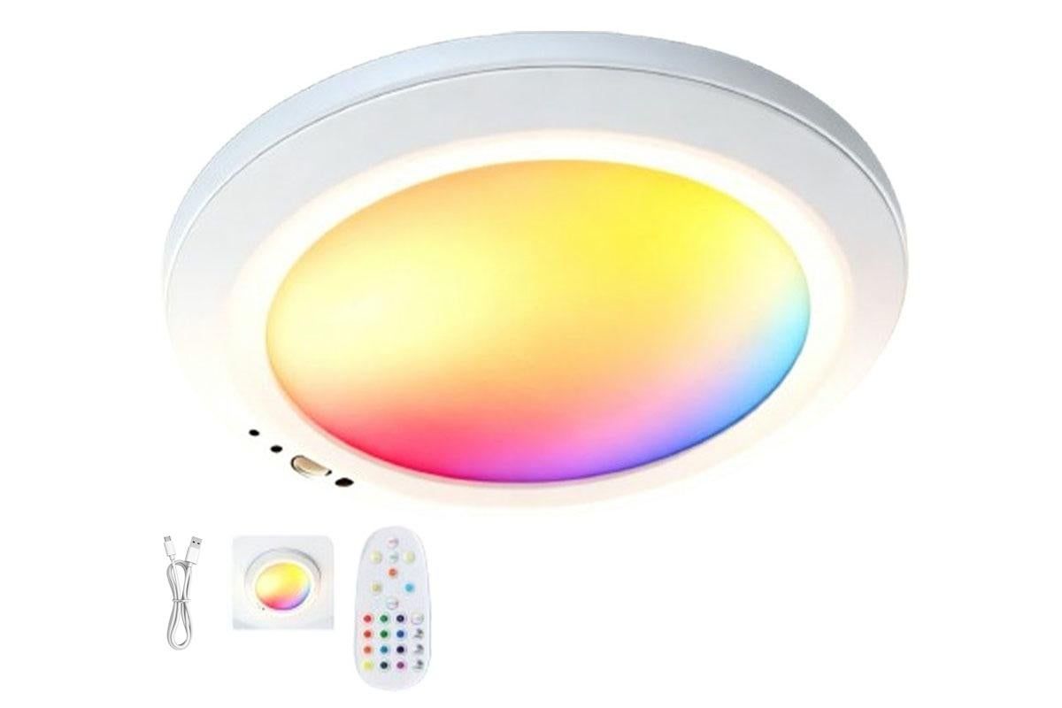 Rechargeable Motion Sensor RGB Ceiling Light with Remote - 5000mAh Lithium Battery