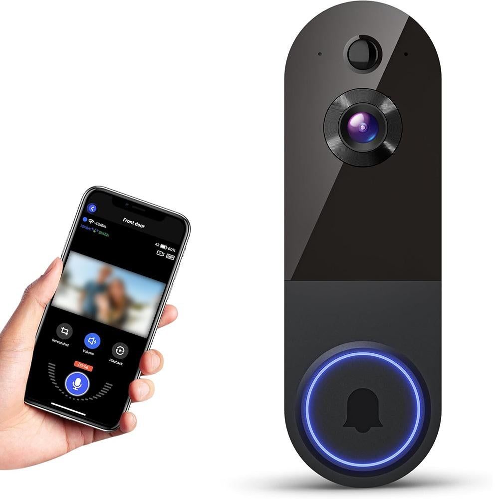 Wireless Video Doorbell Camera Outdoor Doorbell Camera - Black