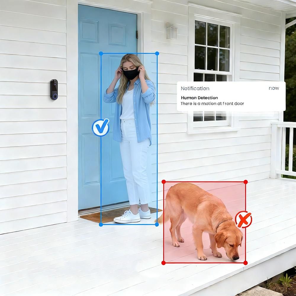 Wireless Video Doorbell Camera Outdoor Doorbell Camera - Black