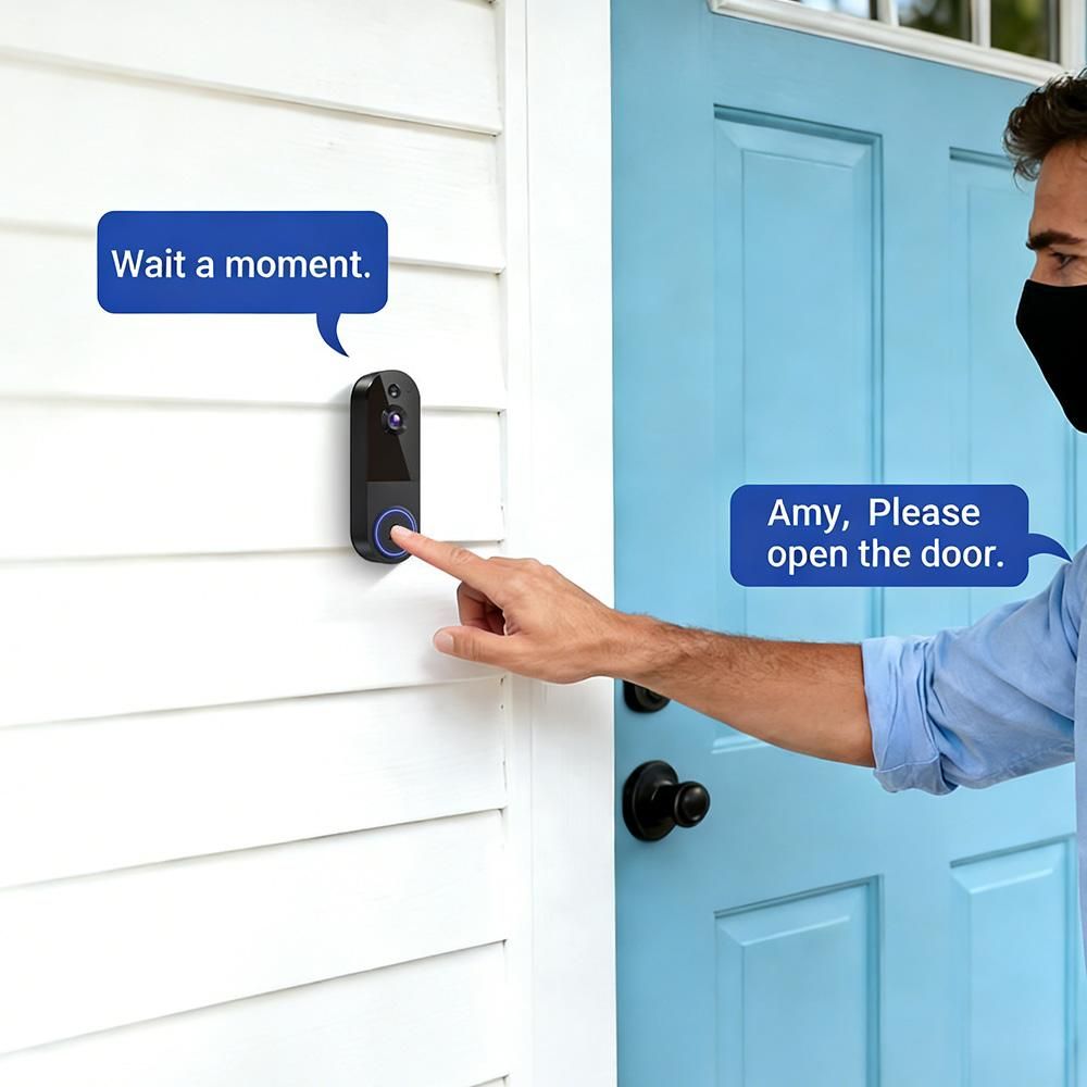 Wireless Video Doorbell Camera Outdoor Doorbell Camera - Black