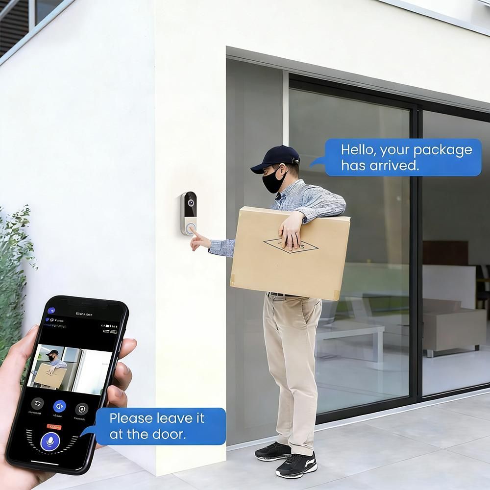 Wireless Video Doorbell Camera Outdoor Doorbell Camera - White