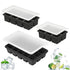3 Pack Silicone Ice Cube Trays with Lids Large Ice Mold for Freezer - Black