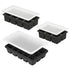 3 Pack Silicone Ice Cube Trays with Lids Large Ice Mold for Freezer - Black