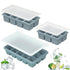 3 Pack Silicone Ice Cube Trays with Lids Large Ice Mold for Freezer - Blue
