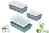 3 Pack Silicone Ice Cube Trays with Lids Large Ice Mold for Freezer - Blue