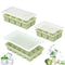 3 Pack Silicone Ice Cube Trays with Lids Large Ice Mold for Freezer - Green
