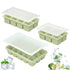 3 Pack Silicone Ice Cube Trays with Lids Large Ice Mold for Freezer - Green