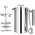 French Press Coffee Maker 304 Stainless Steel Double-Wall Insulated for Camping and Home - S