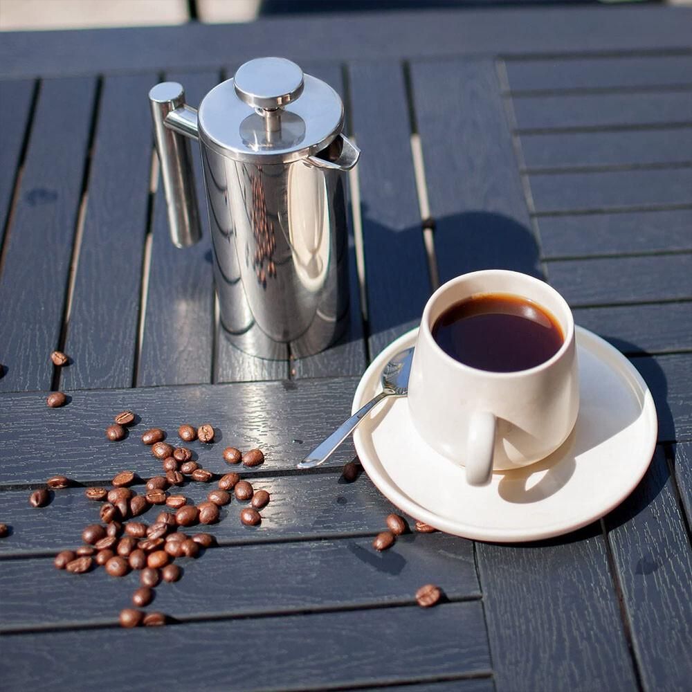 French Press Coffee Maker 304 Stainless Steel Double-Wall Insulated for Camping and Home - S