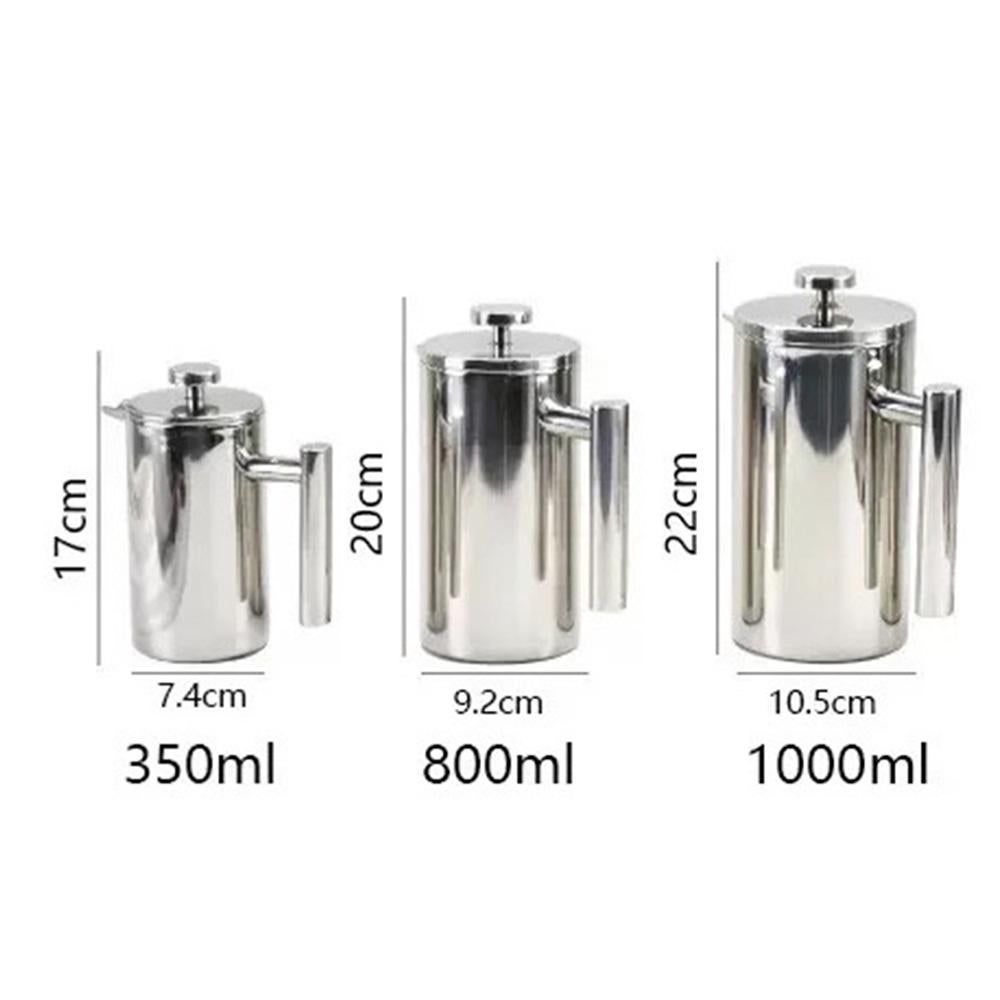 French Press Coffee Maker 304 Stainless Steel Double-Wall Insulated for Camping and Home - S