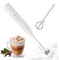 Handheld Milk Frother USB Rechargeable 3 Speeds Electric Foam Wand with 2 Whisks - White