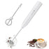 Handheld Milk Frother USB Rechargeable 3 Speeds Electric Foam Wand with 2 Whisks - White