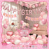 Birthday Party Decor Set: “HAPPY BIRTHDAY” Balloons + Bunting + Crown Set, Birthday Party Decor - Pink Set