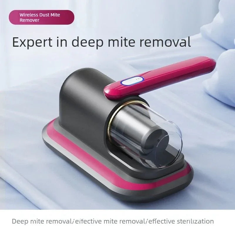 Home Handheld Dust Mite Vacuum Cleaner, High-Frequency Dual-Beating + UV Sterilization, Cordless Portable Dust Mite Remover for Mattresses and Sofas, Cordless Portable Dust Mite Remover for Mattresses and Sofas - Red