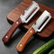 2 Pack Multi-functional Stainless Steel Peeler Set, Wooden Handle Vegetable Peeler & Scallion Slicer with Bottle Opener for Kitchen
