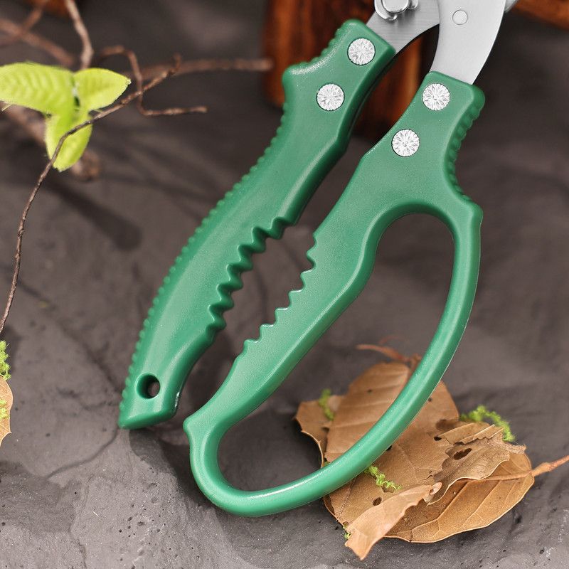 2-Pack Gardening Pruning Shears Set, 30Cr13 Stainless Steel Straight & Curved Shears with Non-Slip Handles for Gardens, Orchards, and Flower Arrangements—Red
