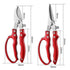 2-Pack Gardening Pruning Shears Set, 30Cr13 Stainless Steel Straight & Curved Shears with Non-Slip Handles for Gardens, Orchards, and Flower Arrangements—Red