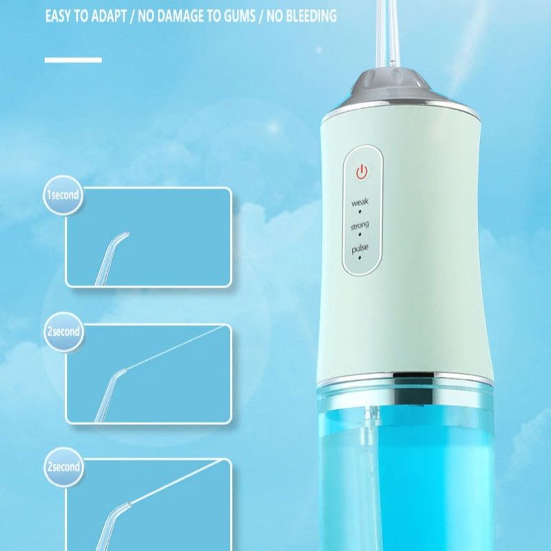 Portable Electric Oral Irrigator, Rechargeable Water Flosser, Handheld Dental Cleaner for Oral Care—Pink
