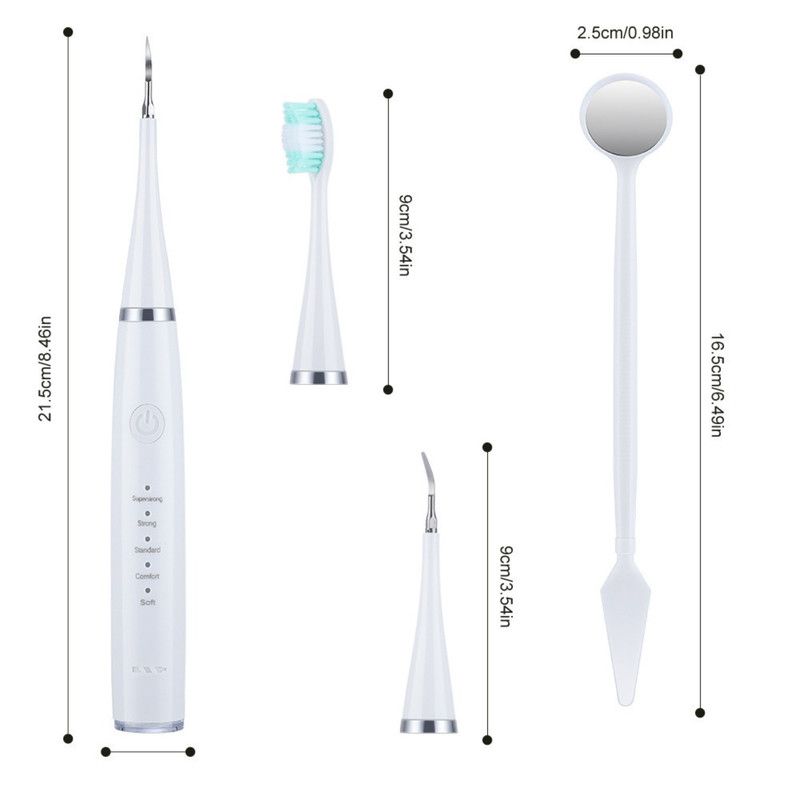 Multifunctional Electric Dental Cleaner, Tartar Remover, 2-in-1 Handheld Electric Toothbrush Oral Cleaning Device—Black