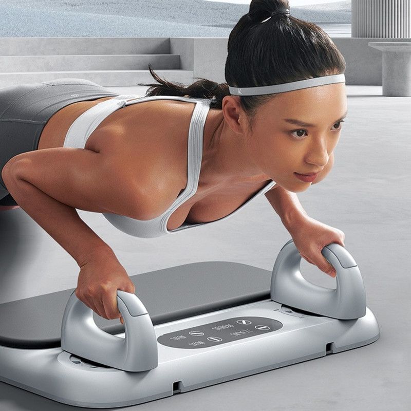 6-in-1 Multifunctional Fitness Training Board, Smart Timing, Home Workout Equipment (includes pull rope) – Gray
