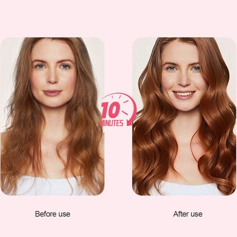 Negative Ion Fluffy Styling Brush, 2-in-1 Straight & Curly Constant Temperature Hot Brush, Anti-Scald Hair Curler for Bangs