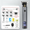 Professional Digital Display Hair Clipper, Multi-Accessory T-Blade Trimmer for Bald Heads & Hair Carving—Gray