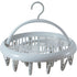 Round Multi-clip Drying Rack, Multi-functional Clothes Hanger for Socks & Underwear—Gray