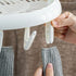 Round Multi-clip Drying Rack, Multi-functional Clothes Hanger for Socks & Underwear—Gray