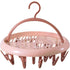 Round Multi-clip Drying Rack, Multi-functional Clothes Hanger for Socks & Underwear—Pink