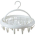 Round Multi-clip Drying Rack, Multi-functional Clothes Hanger for Socks & Underwear—White