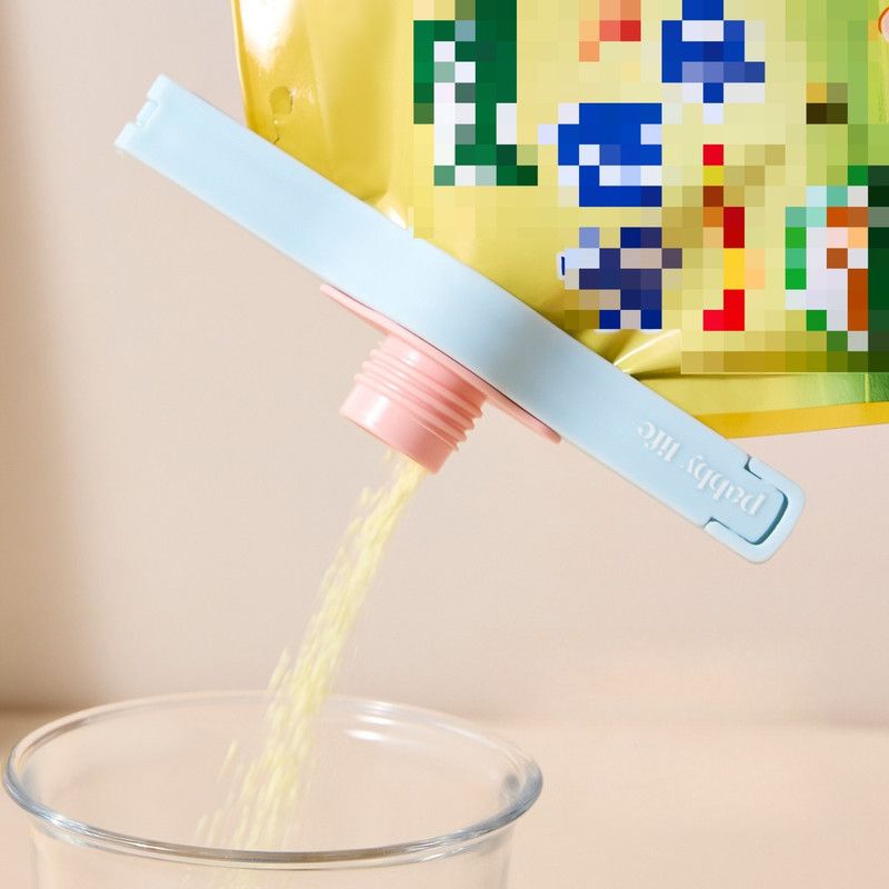 Sealing Clip with Spout, Moisture-Proof Food Sealer for Seasonings,Snacks and Bags—4-Pack—Blue