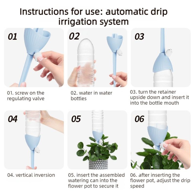 Automatic Plant Waterer, Adjustable Drip Irrigation Device for Potted Plants—Pink