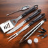 Complete Multi-Functional BBQ Tool Set, 31-Piece Deluxe BBQ Tool Set, Food-Grade Stainless Steel BBQ Tools with Wood-Grain Handles—Ideal for Home and Outdoor BBQs, Includes Portable Camping Storage Bag—Black