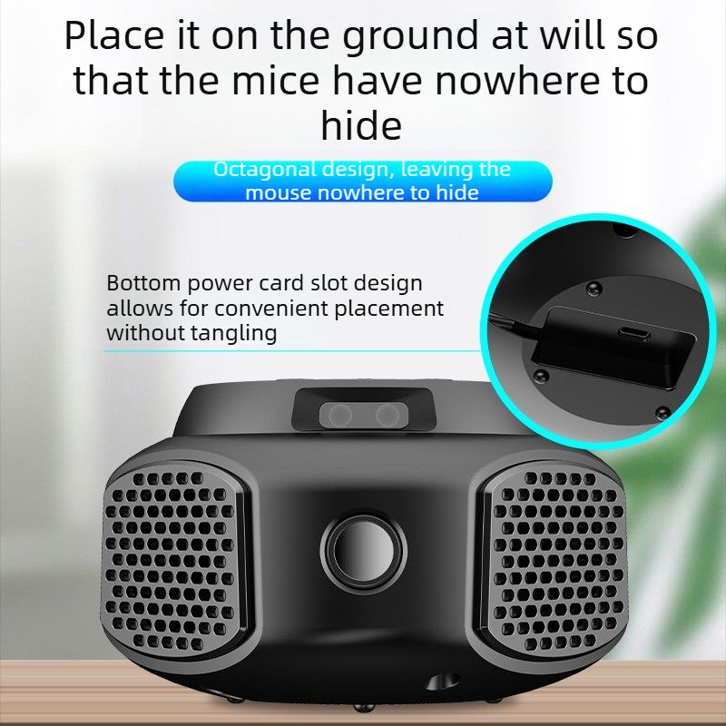 Multi-Wave Variable Frequency Ultrasonic Pest Repeller Electromagnetic Pressure Wave Rodent Insect Repellent Indoor Garage Warehouse Use-black