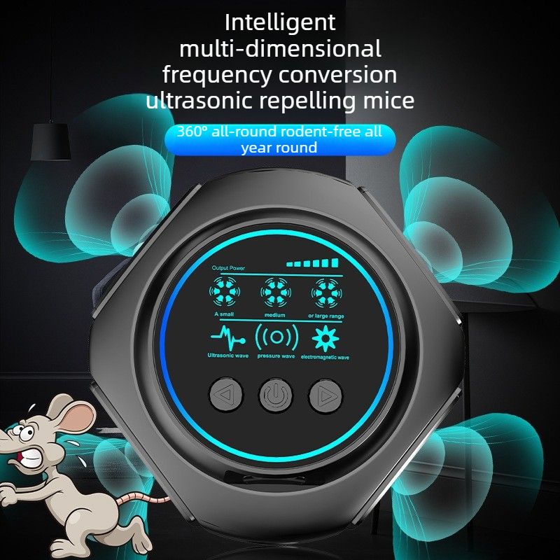 Multi-Wave Variable Frequency Ultrasonic Pest Repeller Electromagnetic Pressure Wave Rodent Insect Repellent Indoor Garage Warehouse Use-white
