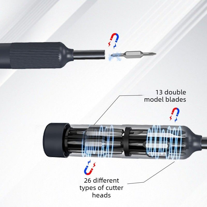 27 in 1 Precision Screwdriver Kit Aluminium Alloy Handle Double Head Bits Mini Repair Tool Set for Phone Watch Camera Electronics