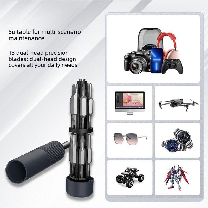 27 in 1 Precision Screwdriver Kit Aluminium Alloy Handle Double Head Bits Mini Repair Tool Set for Phone Watch Camera Electronics