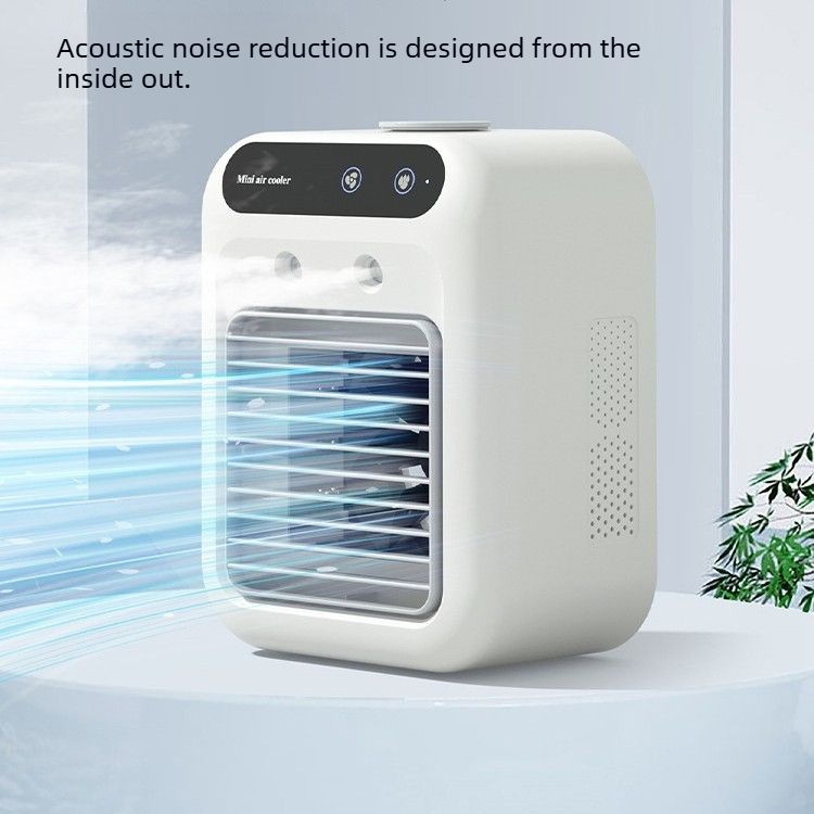 Portable Mini Evaporative Air Cooler Spray Humidifying Personal Desktop Cooling Fan 2 Speed Wind USB Rechargeable