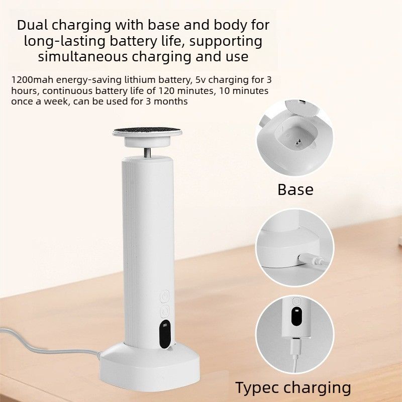 6-Speed Electric Callus Remover, Rechargeable Foot File for Dead Skin & Hard Skin, Type-C Charging-white