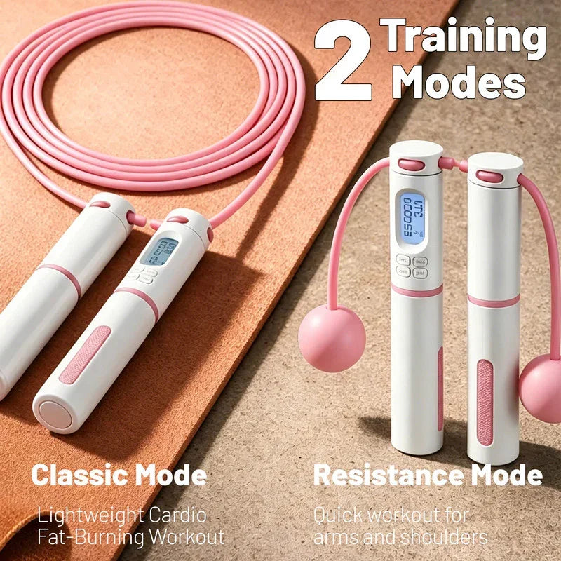 Electronic Smart Counting Jump Rope - Cordless and Corded Dual-Use - Professional Fitness and Weight Loss Equipment - Suitable for Adults and Children - Rope Length: 280 cm - Includes Storage Bag - Multiple Accessories - Essential for Home Fitness and Wei