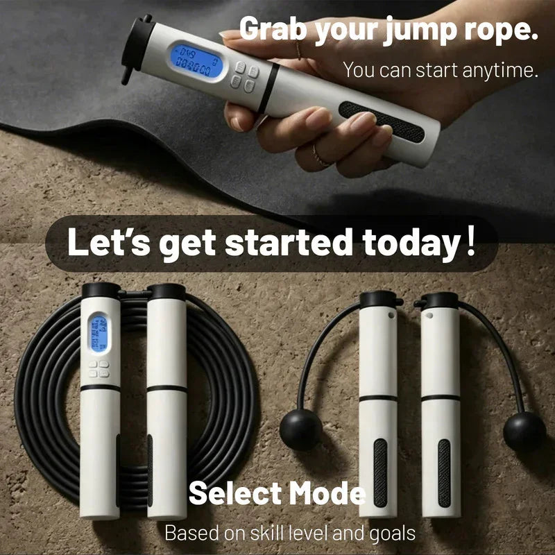 Electronic Smart Counting Jump Rope - Cordless and Corded Dual-Use - Professional Fitness and Weight Loss Equipment - Suitable for Adults and Children - Rope Length: 280 cm - Includes Storage Bag - Multiple Accessories - Essential for Home Fitness and Wei
