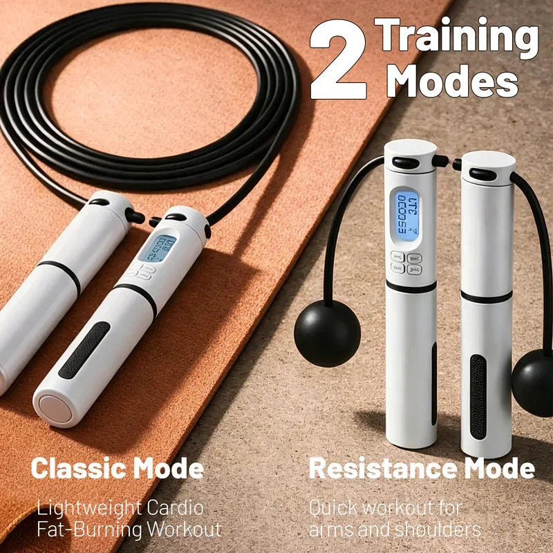 Electronic Smart Counting Jump Rope - Cordless and Corded Dual-Use - Professional Fitness and Weight Loss Equipment - Suitable for Adults and Children - Rope Length: 280 cm - Includes Storage Bag - Multiple Accessories - Essential for Home Fitness and Wei