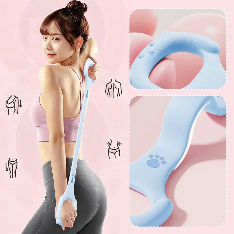Resistance Band - 40 lbs - High-Elasticity, Break-Resistant - Home Shoulder and Back Toning Tool - One-Piece Construction - Yoga Stretch Band - Back Training Tool - Back Shaping - Portable Fitness Equipment - Blue - 1 Piece